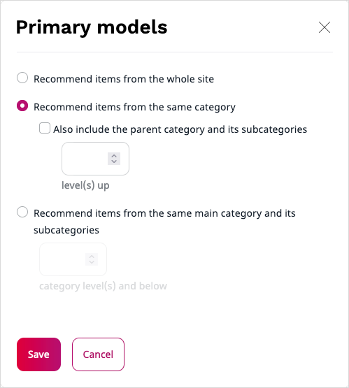 Category path filters in strategy settings Category path filters