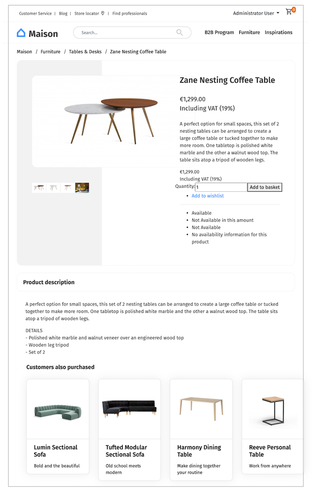 Similar products on a product detail page Similar products on a product detail page