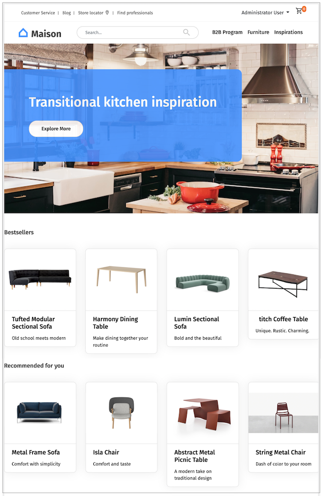 Recommendations on a home page Recommendations on a home page